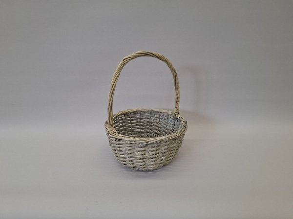 Корзина плетеная (ива), D29x13xH36 см, серый JB19-212s/3G-M