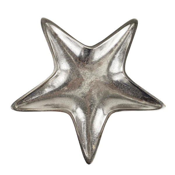 Поднос Звезда (металл), H2,5x28x27,5см, серебряный
