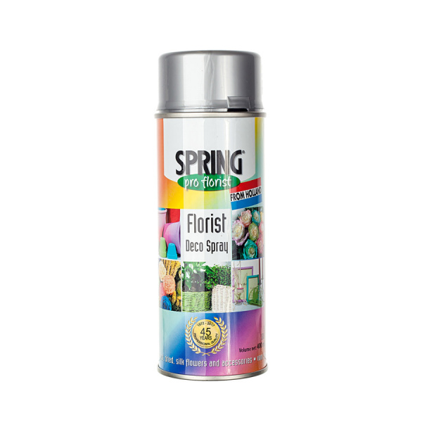 Краска-спрей для цветов 400 мл Spring Про флорист серебряная
