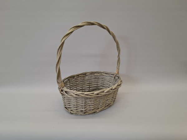 Корзина плетеная (ива), 35x25x14xH42см, серый