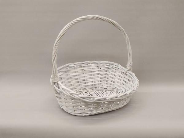 Корзина плетеная (ива), 43x36x12/19xH41см, белый ZX24-120S/3-W-L