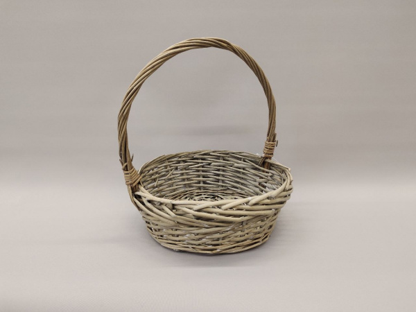 Корзина плетеная (ива), D32x11xH36см, серый ZX25-190S/6-G-5/6