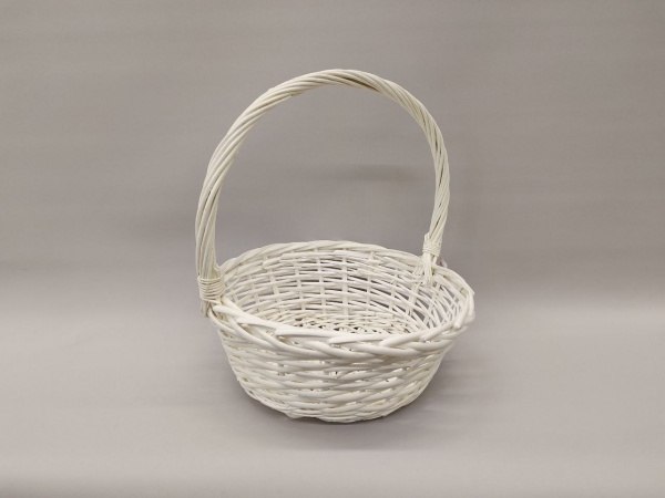 Корзина плетеная (ива), D36x14xH39см, белый ZX25-071S/S-W-L